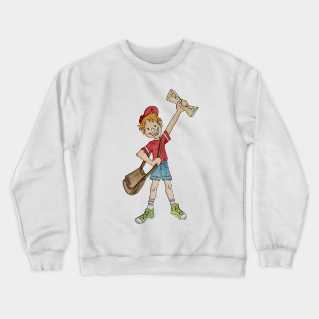 News Boy Crewneck Sweatshirt by BeckyDesigns